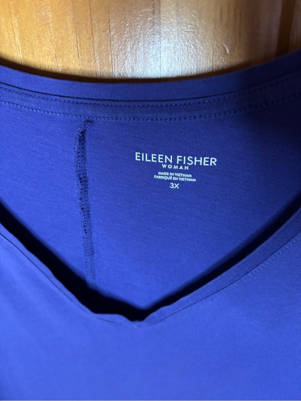 Eileen Fisher Relaxed V-Neck Tee in Purple - Picture 2 of 3